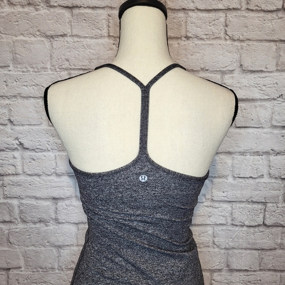 Lululemon Power Y tank Heathered Black gray racerback thin straps tank top sz 4 - Picture 8 of 11